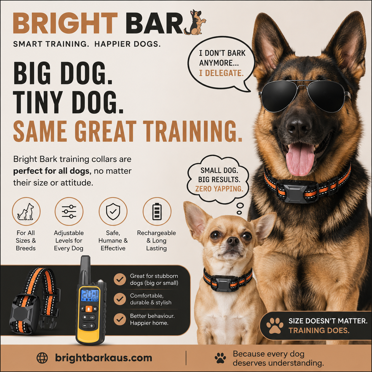 Bright Bark Dog Training Collar- 70% EOFY SALE NOW LIVE