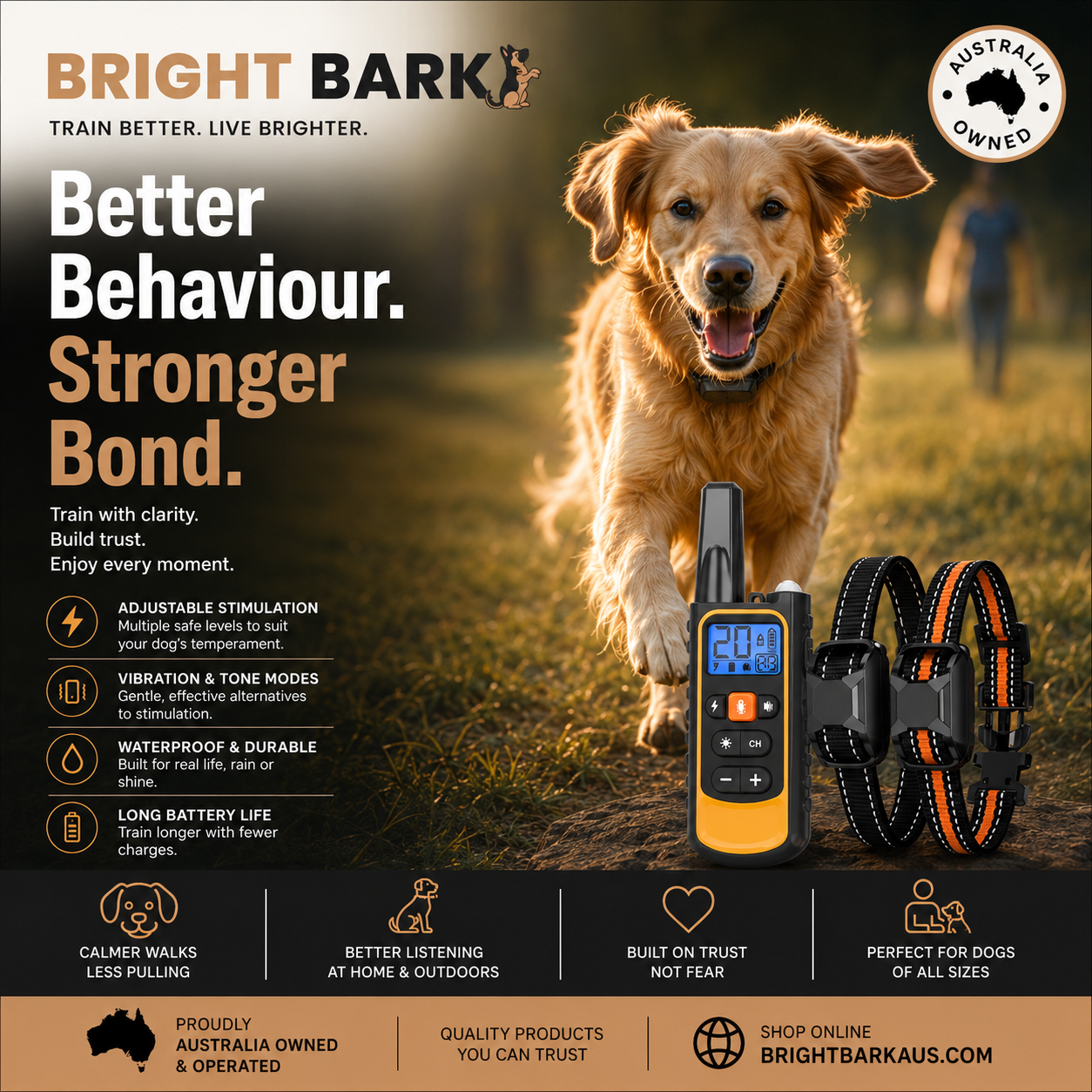 Bright Bark Dog Training Collar- 50% SALE NOW LIVE