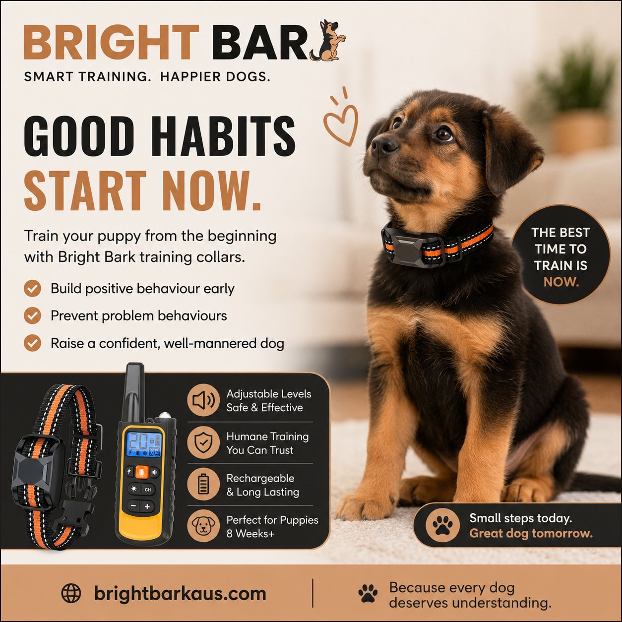Bright Bark Dog Training Collar- 70% EOFY SALE NOW LIVE